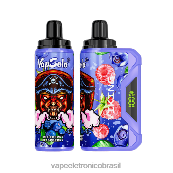 Vapsolo VIKING vaporizador descartável framboesa mirtilo 6BR28150 - Vape Sem Nicotina