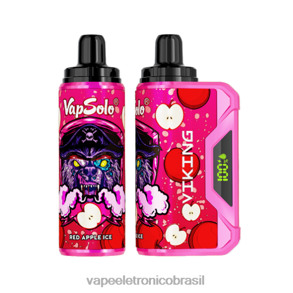 Vapsolo VIKING vaporizador descartável gelo de maçã vermelha 6BR28154 - Vape Descartavel