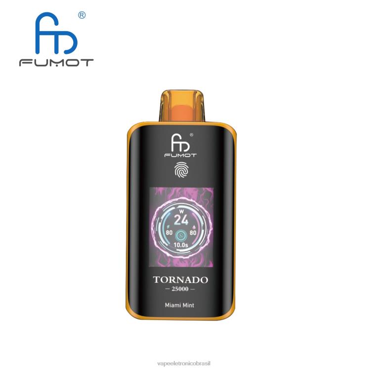 Vape Eletronico - Fumot Tornado 25.000 vapores descartáveis hortelã de miami 28TV08
