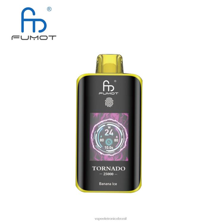 Vape Recarregável - Fumot Tornado 25.000 vapores descartáveis gelo de banana 28TV01