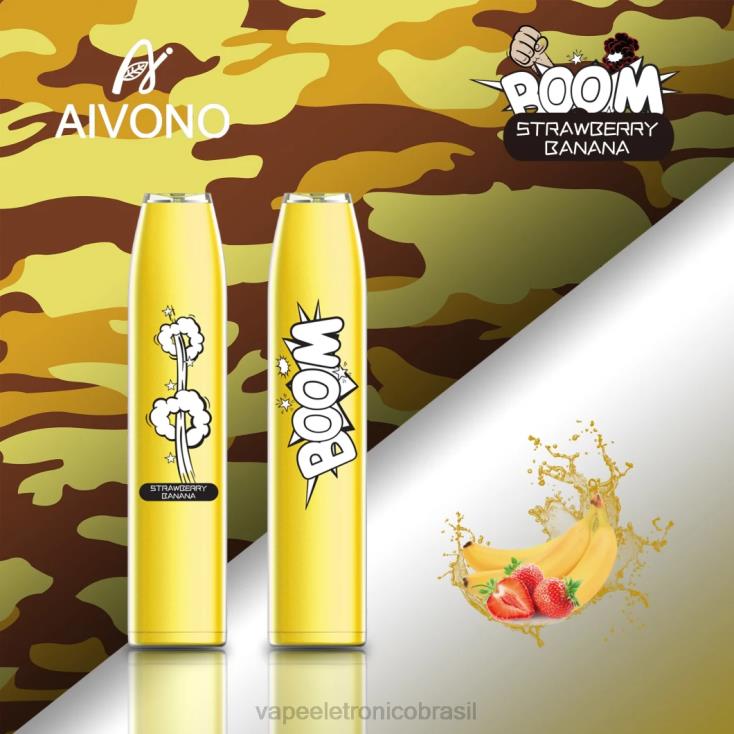 Aivono AIM BOOM 600 banana morango NHDB2363 - Vape Eletronico