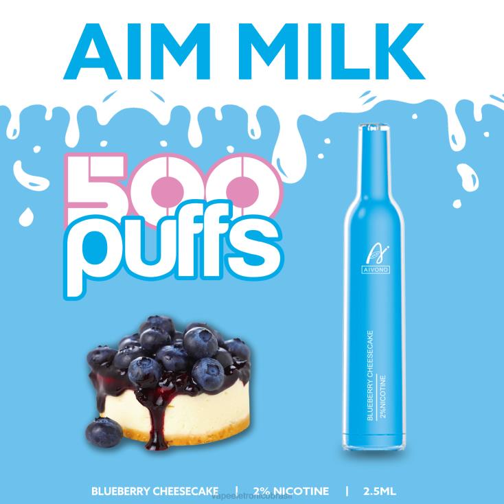 Aivono AIM MILK 500 bolo de queijo de mirtilo NHDB2274 - Vape Descartavel