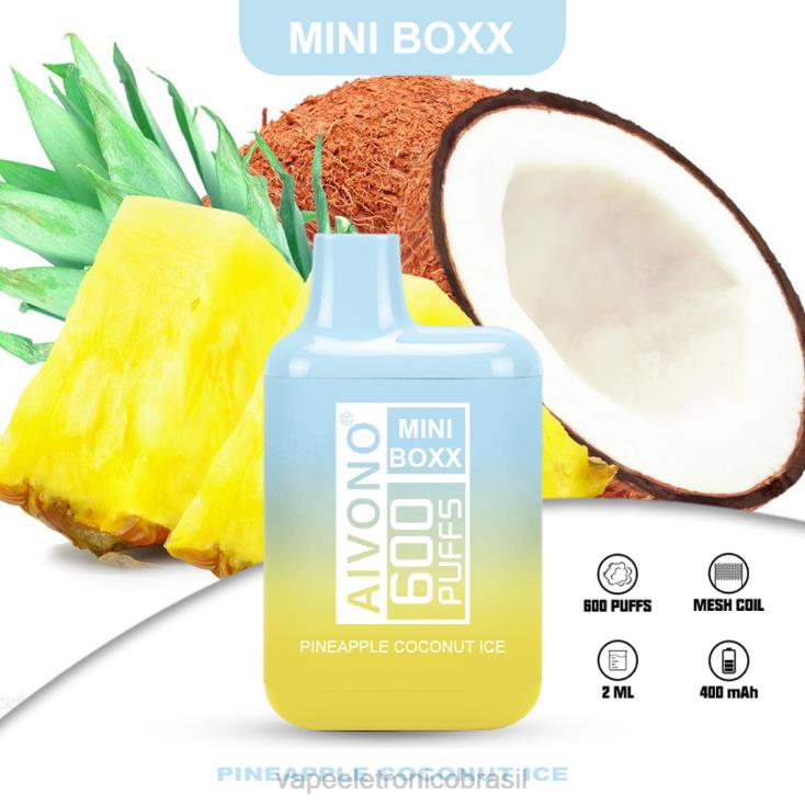 Aivono AIM MINI BOXX 600 gelo de abacaxi e coco NHDB2238 - Vape Eletronico