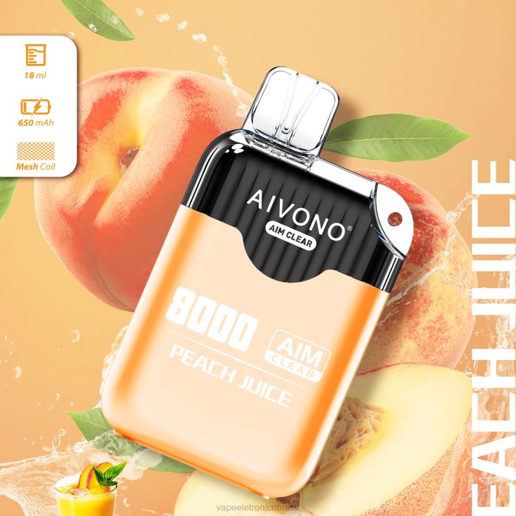 Aivono AIM CLEAR 8.000 suco de pêssego NHDB2203 - Vape Eletronico