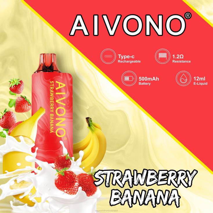 Aivono AIM GUN 7.000 banana morango NHDB2107 - Vape Vaporesso