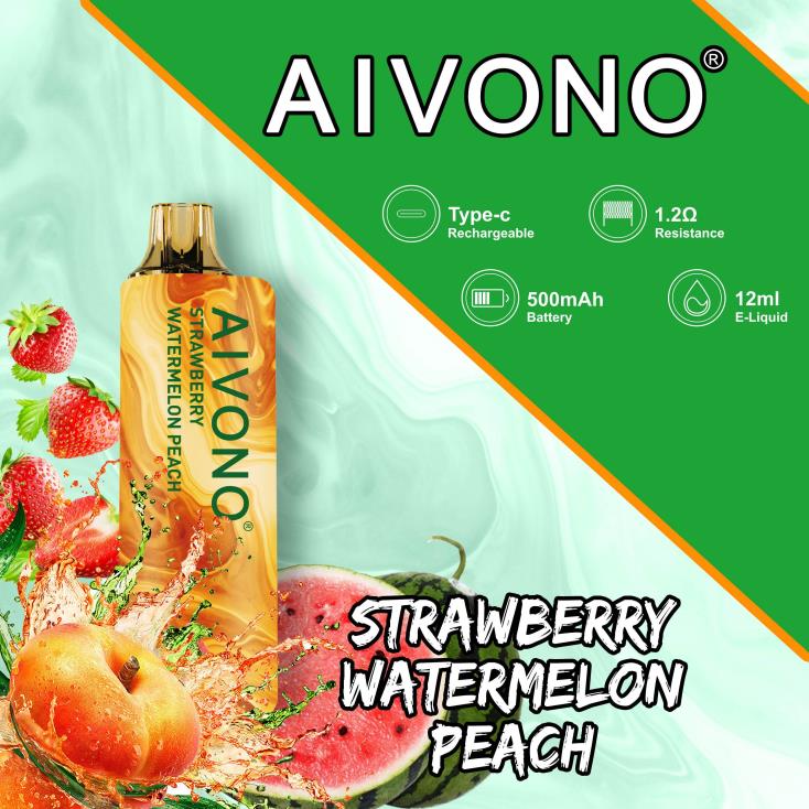 Aivono AIM GUN 7.000 morango melancia pêssego NHDB2108 - Vape Eletronico