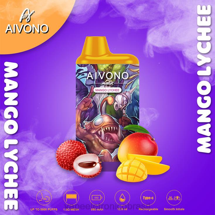 Aivono AIM MAGIC cigarro de caixa de 5800 bocas lichia de manga NHDB298 - Vape Eletronico