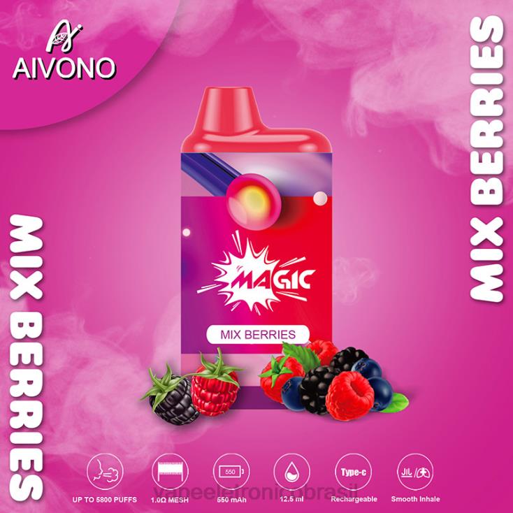 Aivono AIM MAGIC cigarro de caixa de 5800 bocas misture frutas NHDB2100 - Vape Sem Nicotina
