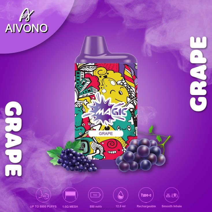 Aivono AIM MAGIC cigarro de caixa de 5800 bocas uva NHDB292 - Vape Vaporesso