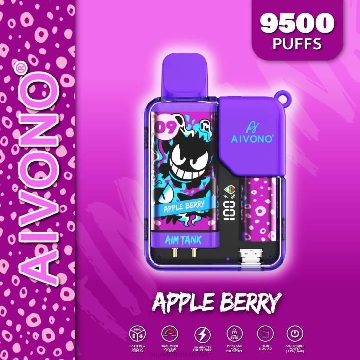 Aivono AIM TANK 9500 baga de maçã NHDB243 - Vape Eletronico