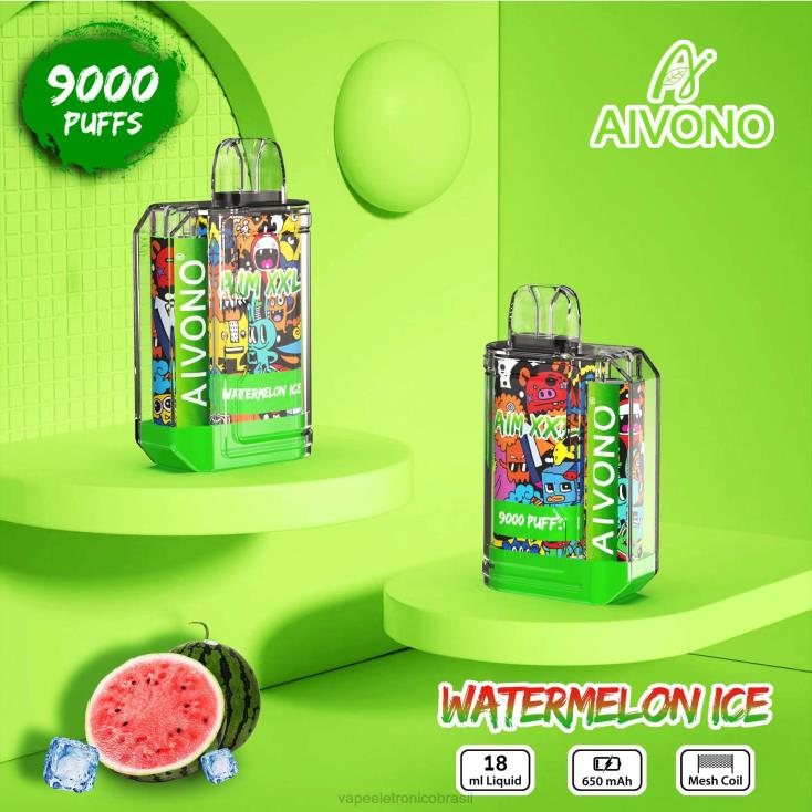 Aivono AIM XXL Adesivo de boca 9000 transparente gelo de melancia NHDB248 - Vape Eletronico