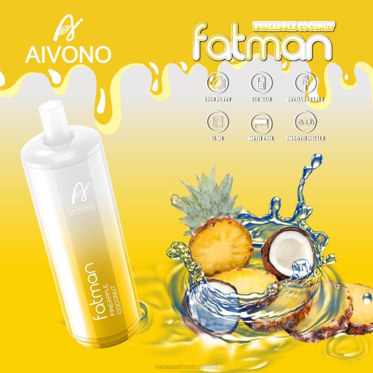 Aivono FATMAN 6800 coco abacaxi NHDB229 - Vape Descartavel