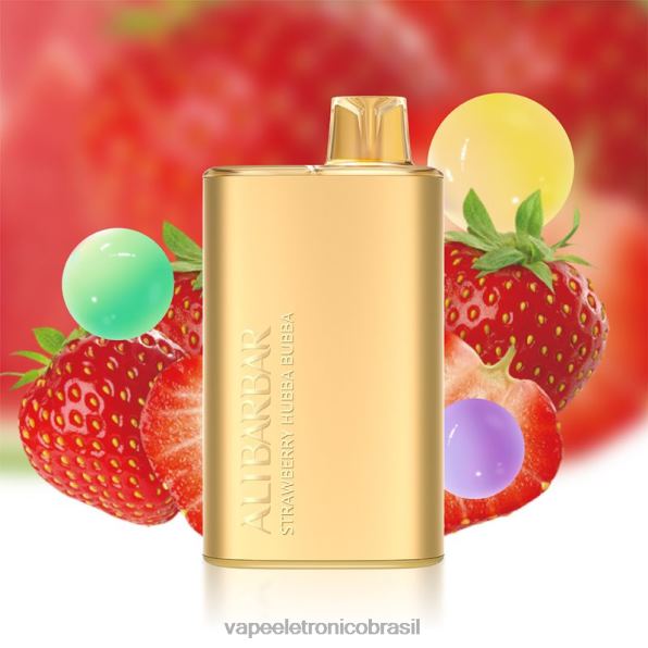 Alibarbar Rich 8.000 vapores descartáveis morango hubba bubba 6BR2812 - Vape Vaporesso