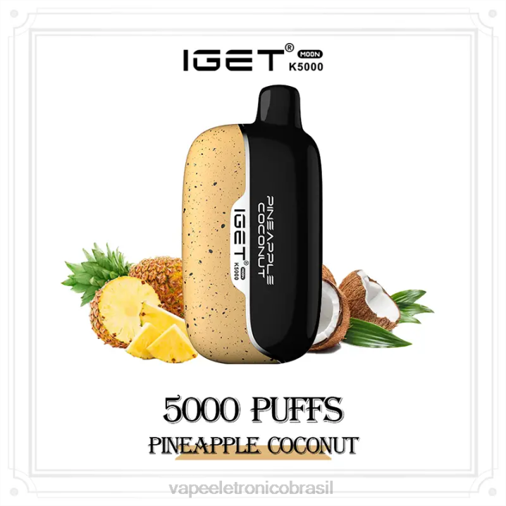 IGET Moon k5000 coco abacaxi 8Z4616 - Vape Recarregável