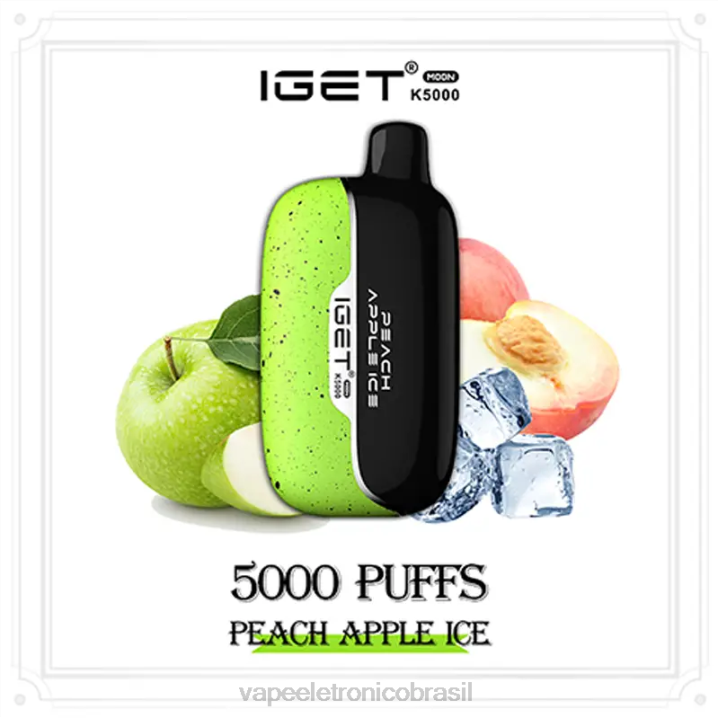 IGET Moon k5000 gelo de maçã e pêssego 8Z467 - Vape Vaporesso