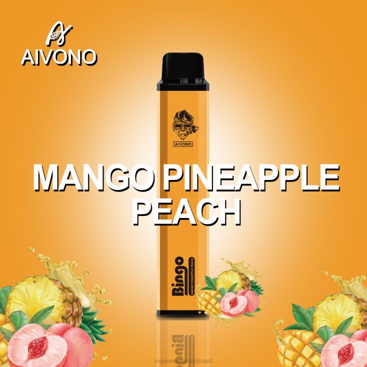 Aivono AIM BINGO 4000 manga abacaxi pêssego NHDB2136 - Vape Recarregável