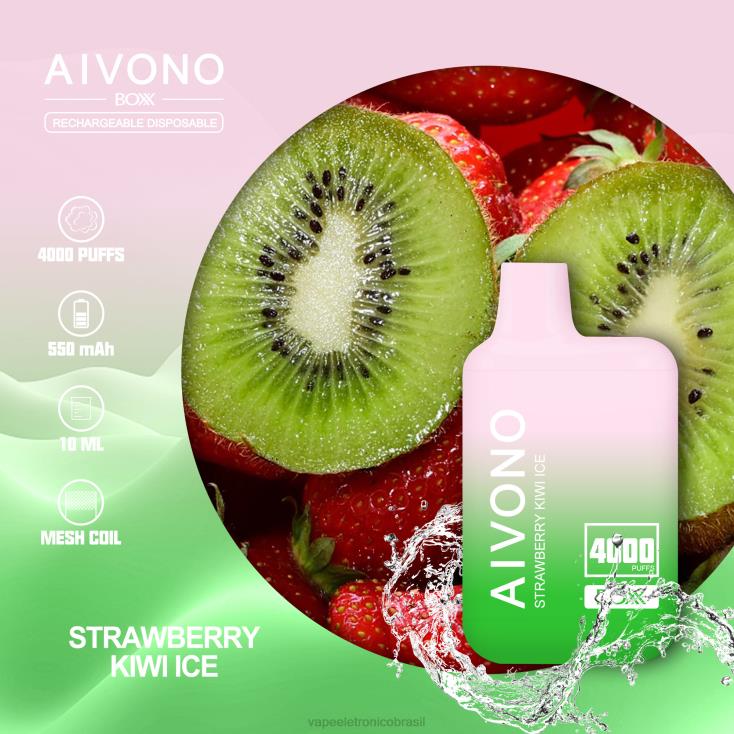Aivono AIM BOXX 4000 gelo de morango e kiwi NHDB2229 - Vape Descartavel