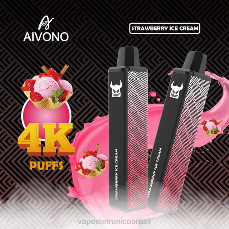 Aivono AIM FREAK 4000 sorvete de morango NHDB2263 - Vape Eletronico