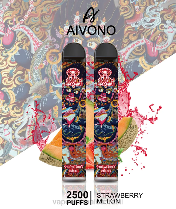 Aivono AIM SNAKE 2500 melão morango NHDB2320 - Vape Sem Nicotina