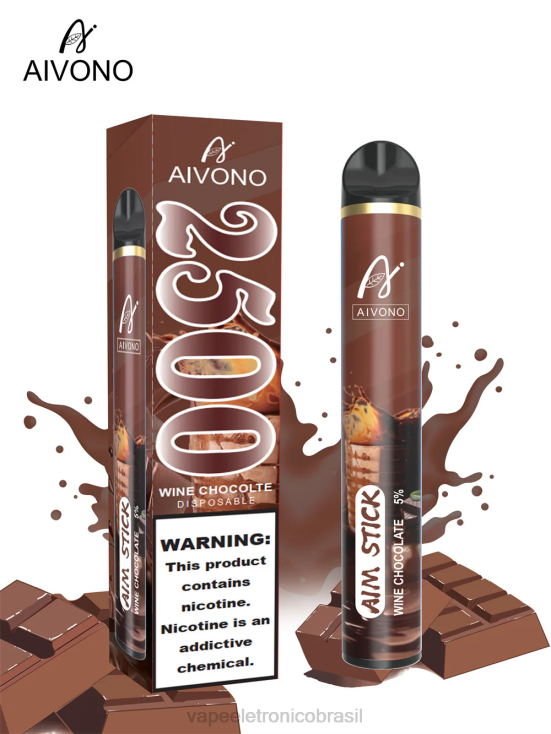 Aivono AIM STICK 2500 vinho chocolate NHDB2156 - Vape Recarregável