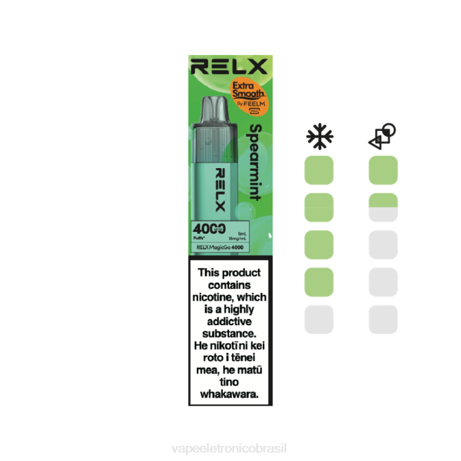 RELX MagicGo 4000 vapores descartáveis hortelã 68N83 Vape Eletronico