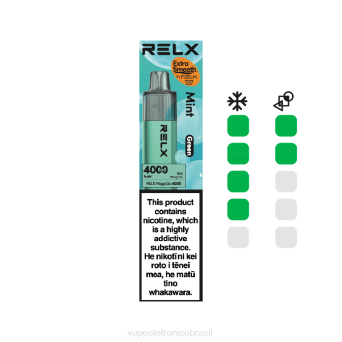 RELX MagicGo 4000 vapores descartáveis hortelã (verde) 68N84 Vape Descartavel