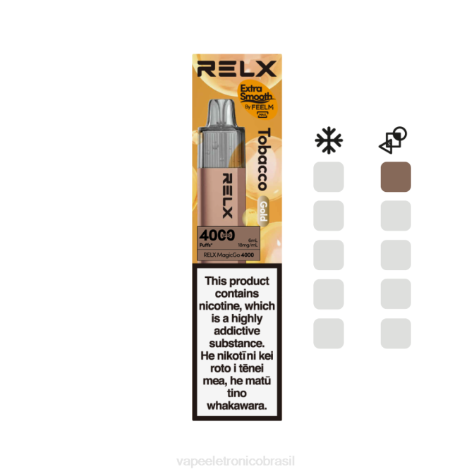RELX MagicGo 4000 vapores descartáveis tabaco (ouro) 68N82 Vape Vaporesso