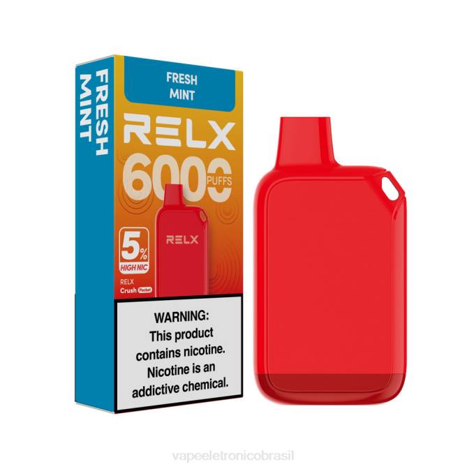 RELX Crush Pocket 6000 5% de alta frequência hortelã fresca 68N829 Vape Descartavel