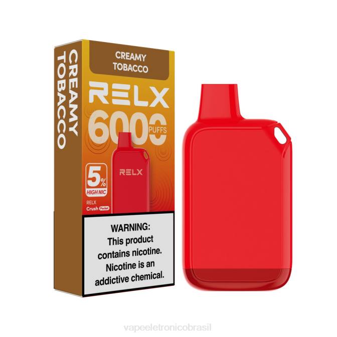 RELX Crush Pocket 6000 5% de alta frequência tabaco cremoso 68N828 Vape Eletronico