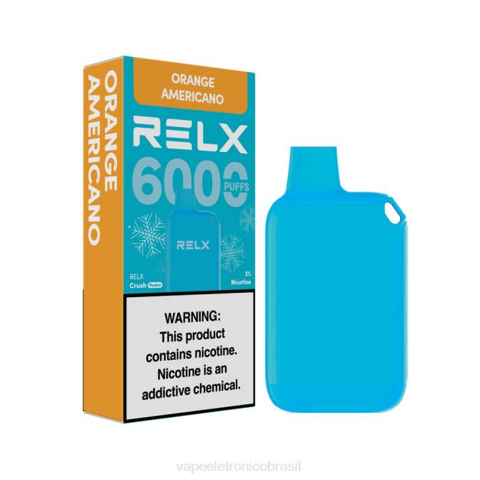 RELX Crush Pocket 6000 gelado americano laranja 68N815 Vape Sem Nicotina
