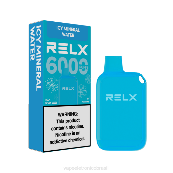 RELX Crush Pocket 6000 gelado água mineral gelada 68N823 Vape Eletronico