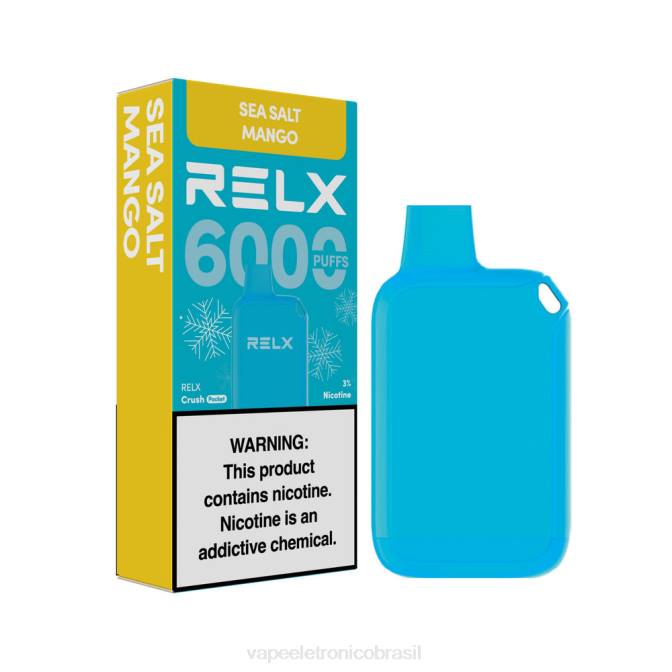 RELX Crush Pocket 6000 gelado manga sal marinho 68N813 Vape Eletronico